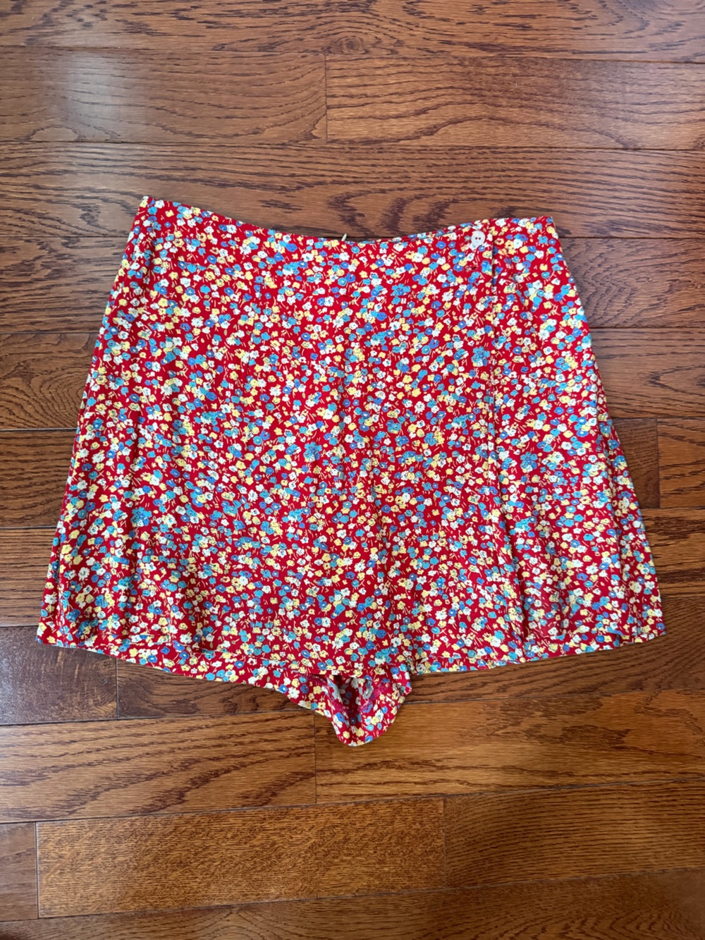 Red Floral Mini Skort